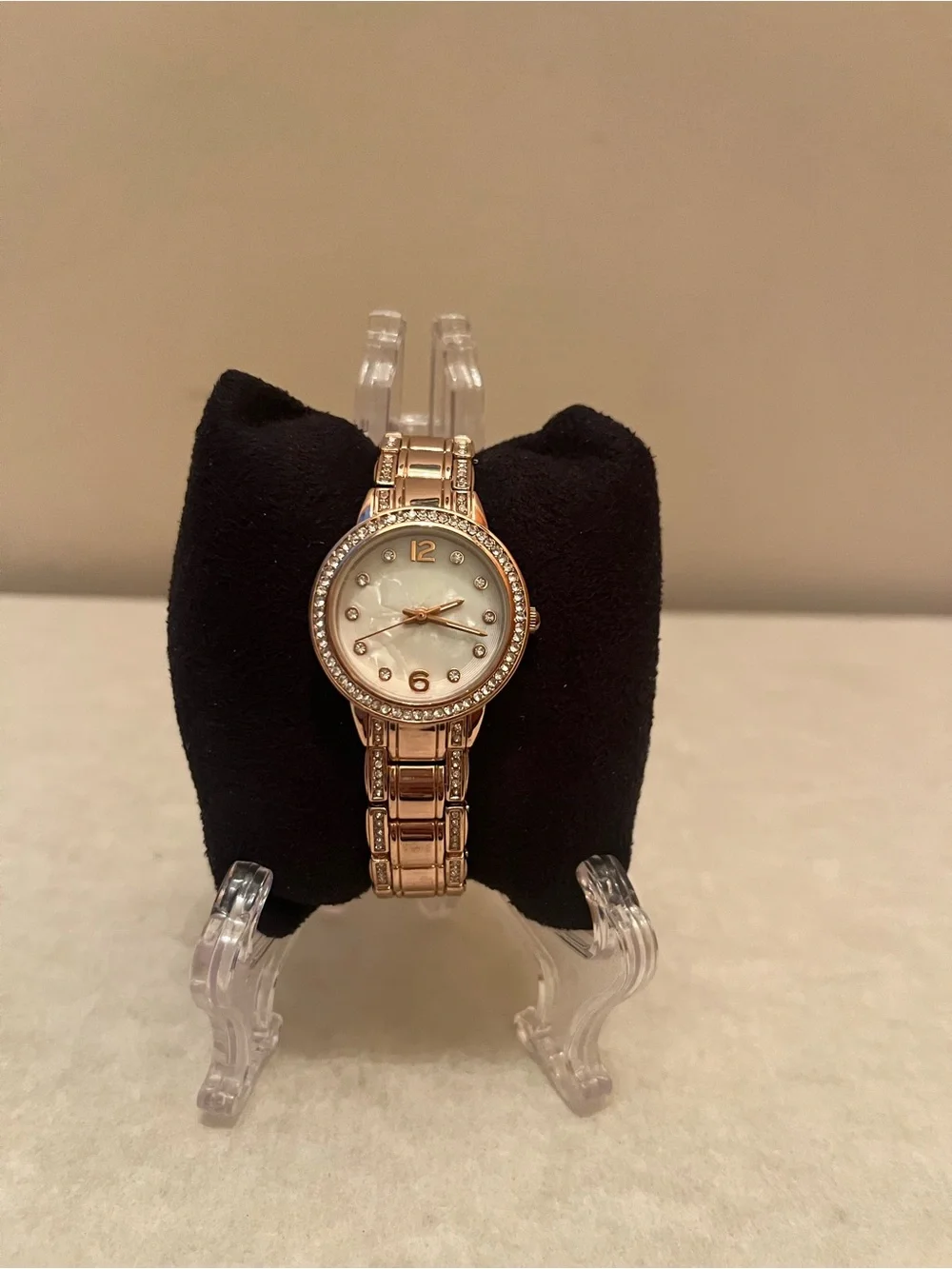 Watch ladies rose gold with crystals